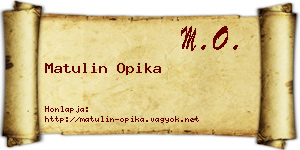 Matulin Opika névjegykártya